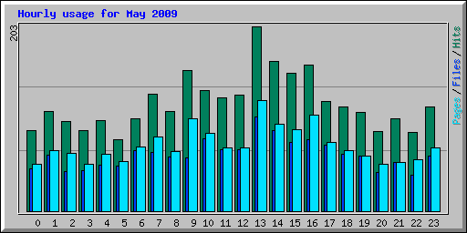 Hourly usage for May 2009
