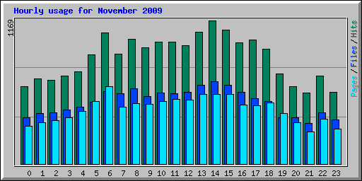 Hourly usage for November 2009
