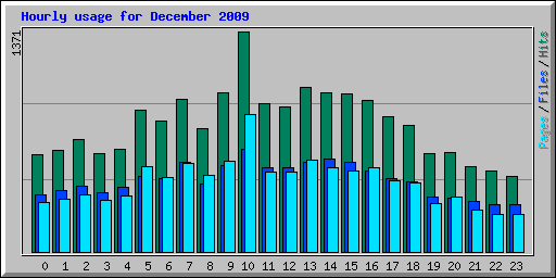 Hourly usage for December 2009