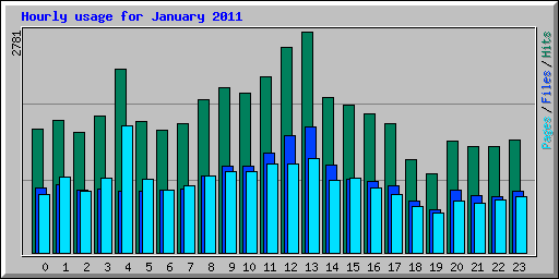 Hourly usage for January 2011