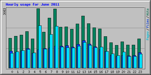 Hourly usage for June 2011