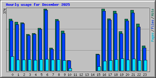 Hourly usage for December 2025